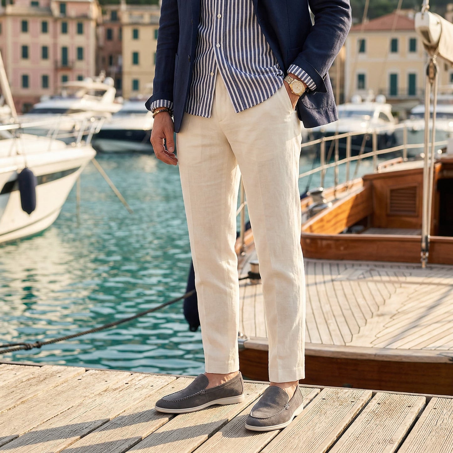 Gustavo | Mocassins de Camurça Homem Slip-On Sola Borracha