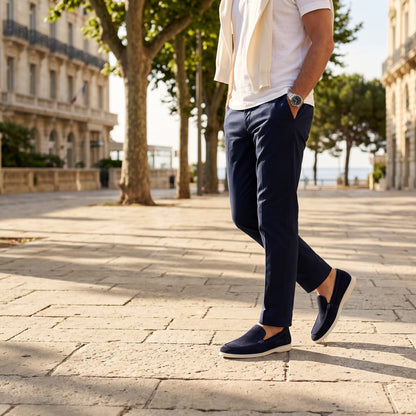 Gustavo | Mocassins de Camurça Homem Slip-On Sola Borracha
