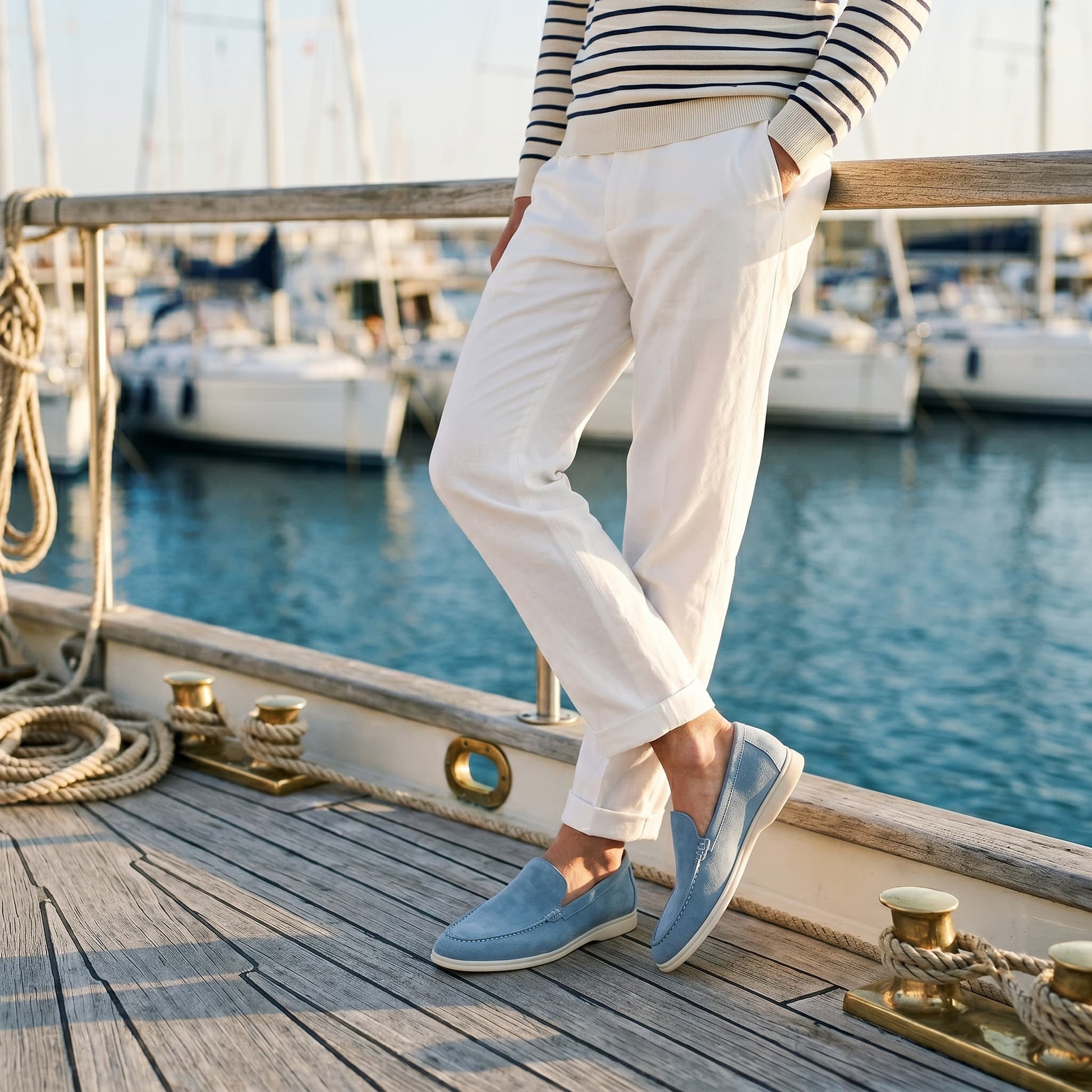 Gustavo | Mocassins de Camurça Homem Slip-On Sola Borracha