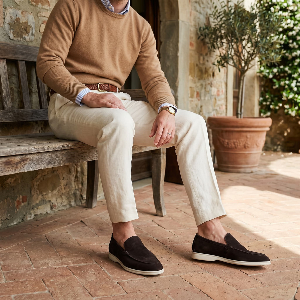 Gustavo | Mocassins de Camurça Homem Slip-On Sola Borracha
