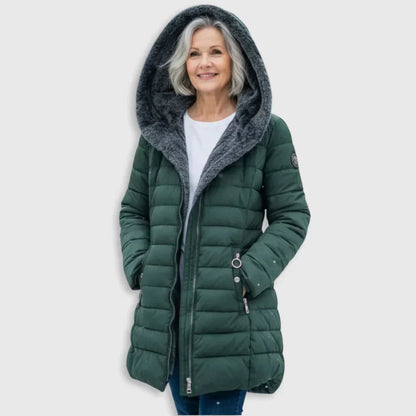 Gwendolyn | Women's Long Quilted Puffer Jacket with Plush-Lined Hood