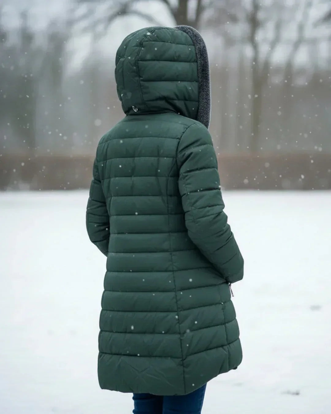 Gwendolyn | Women's Long Quilted Puffer Jacket with Plush-Lined Hood