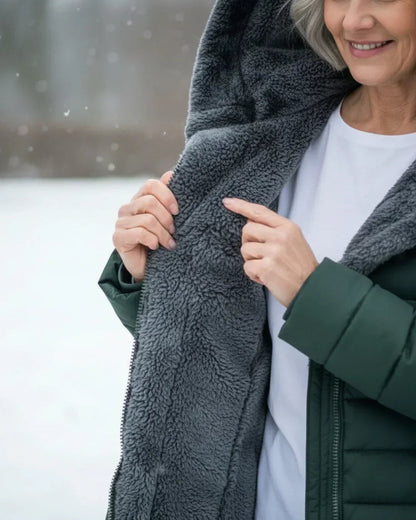Gwendolyn | Women's Long Quilted Puffer Jacket with Plush-Lined Hood