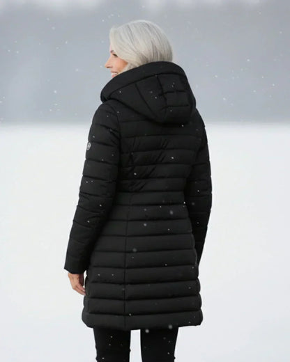 Gwendolyn | Women's Long Quilted Puffer Jacket with Plush-Lined Hood