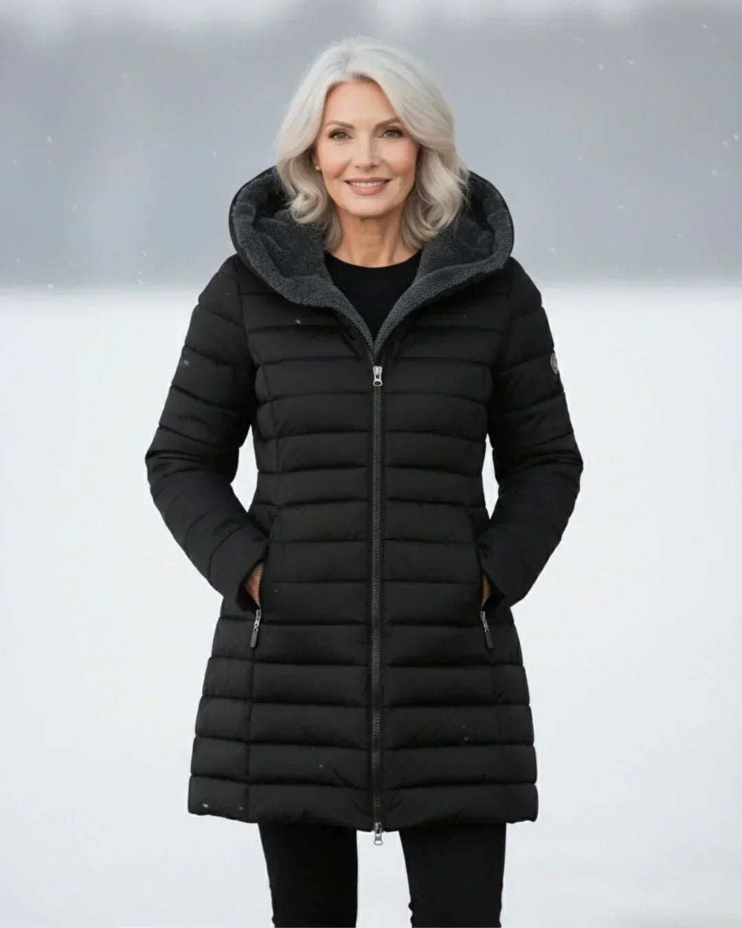 Gwendolyn | Women's Long Quilted Puffer Jacket with Plush-Lined Hood