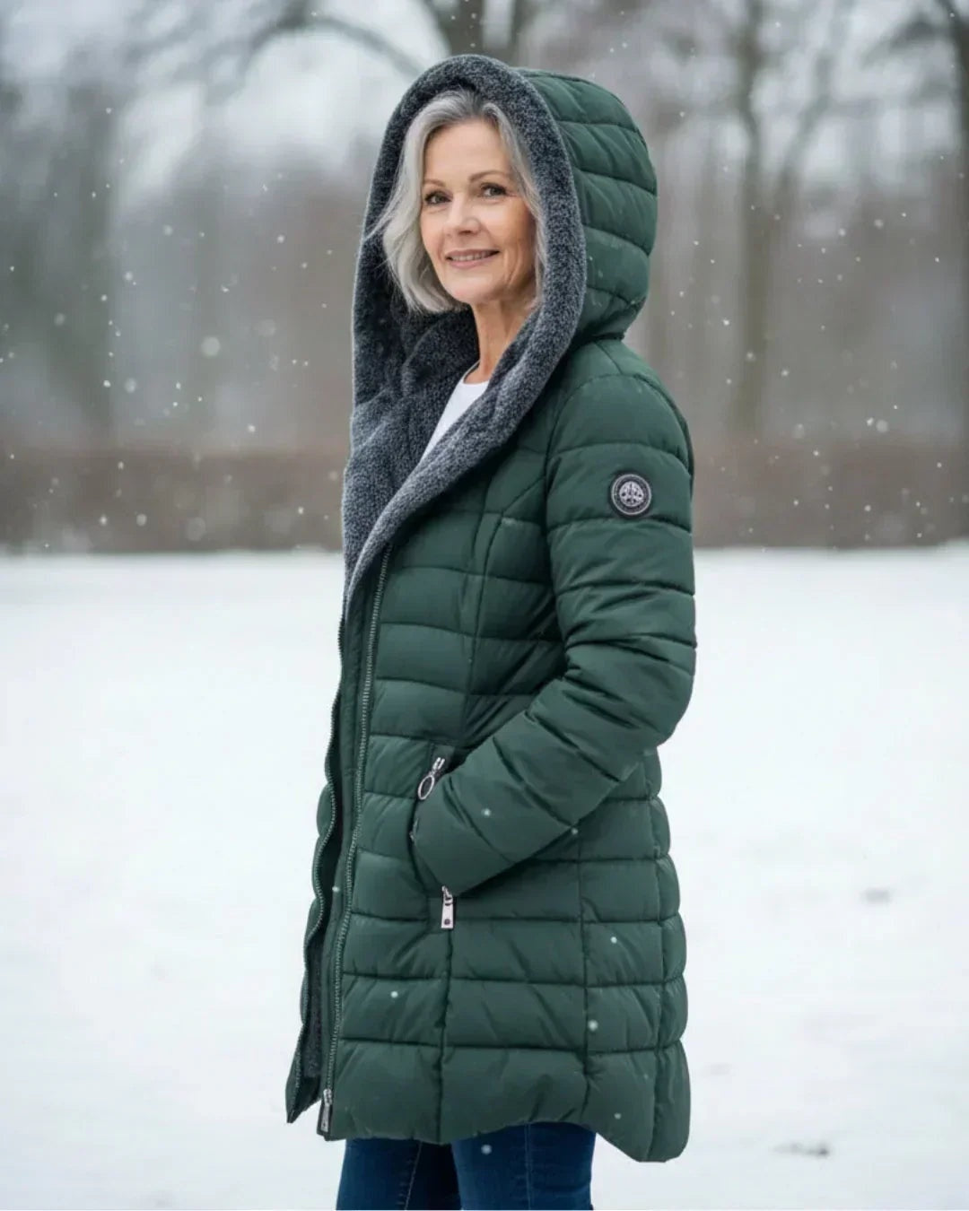 Gwendolyn | Women's Long Quilted Puffer Jacket with Plush-Lined Hood