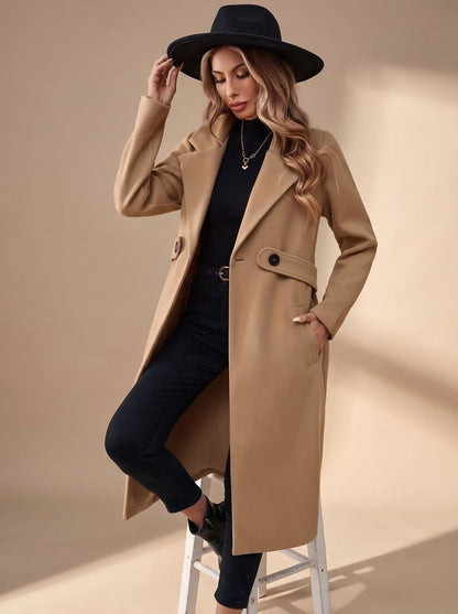 Noelle | Women's Long Winter Coat Classic Notch Lapel Overcoat