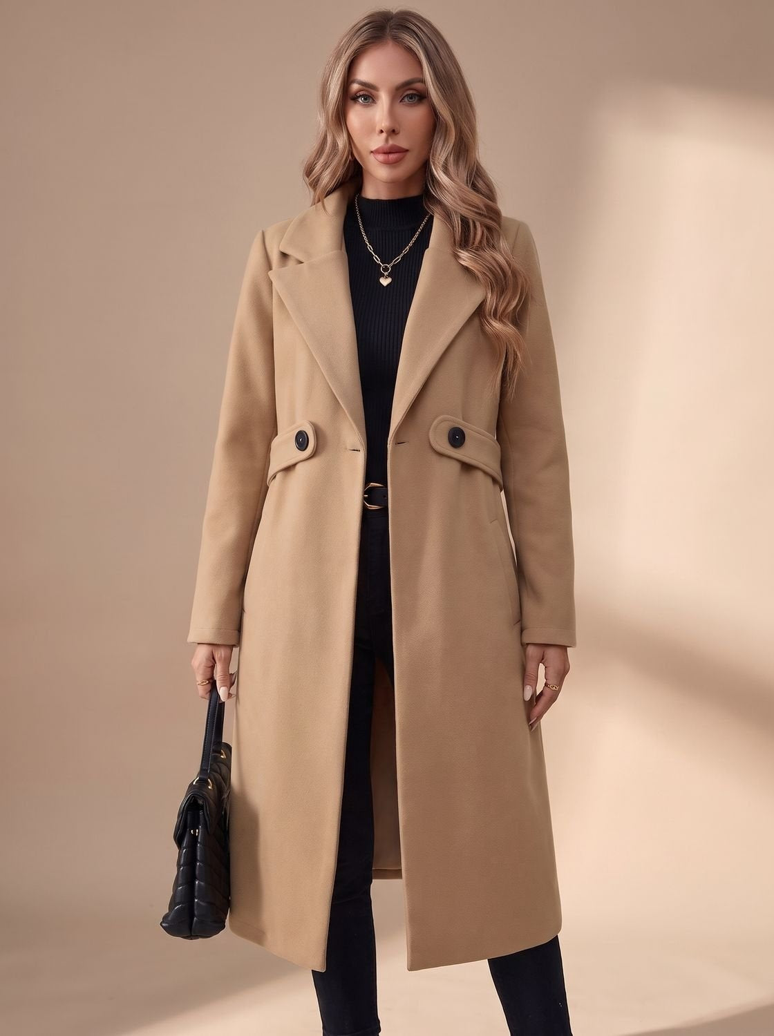 Noelle | Women's Long Winter Coat Classic Notch Lapel Overcoat