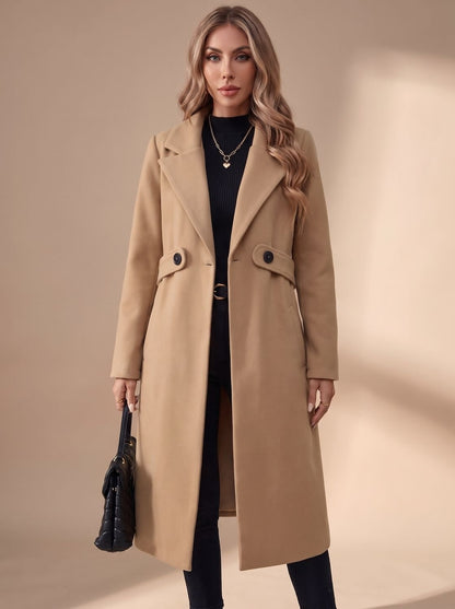 Noelle | Women's Long Winter Coat Classic Notch Lapel Overcoat