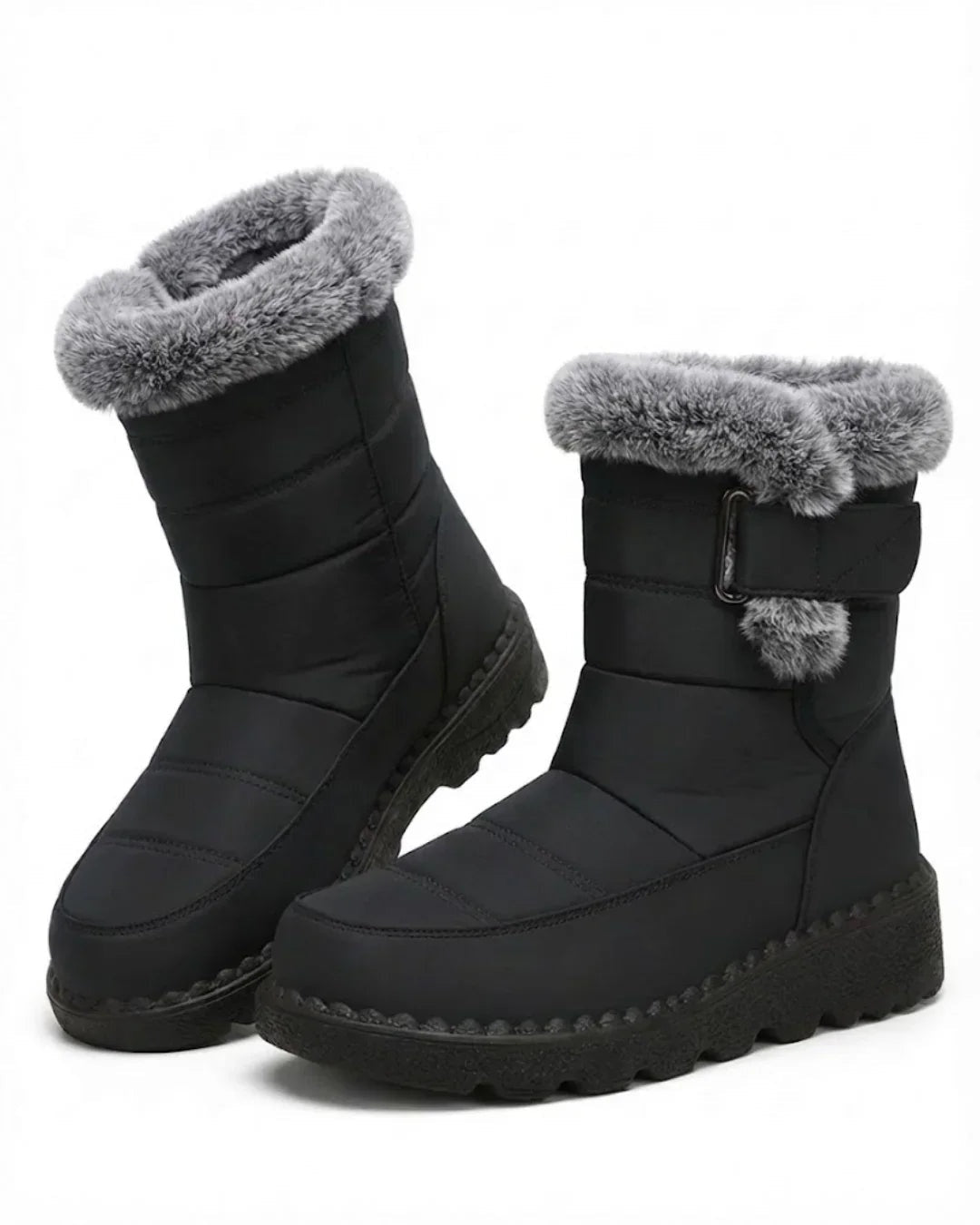 Henrietta | Women's Winter Snow Boots with Faux Fur Trim and Strap