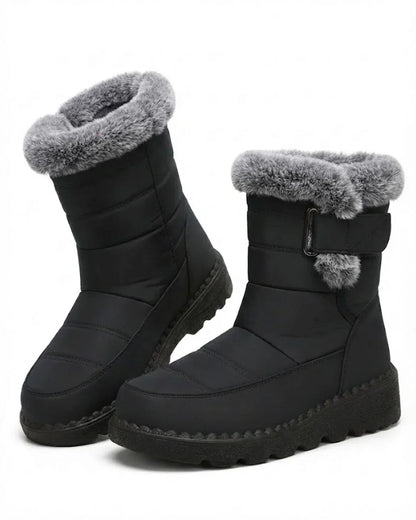 Henrietta | Women's Winter Snow Boots with Faux Fur Trim and Strap