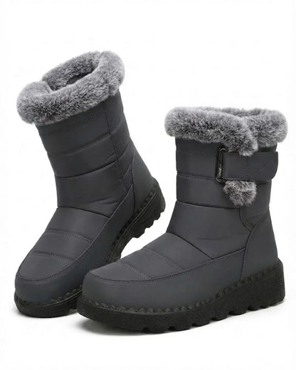 Henrietta | Women's Winter Snow Boots with Faux Fur Trim and Strap