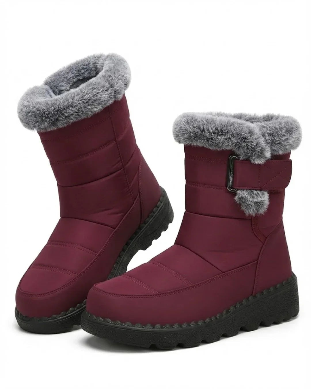 Henrietta | Women's Winter Snow Boots with Faux Fur Trim and Strap