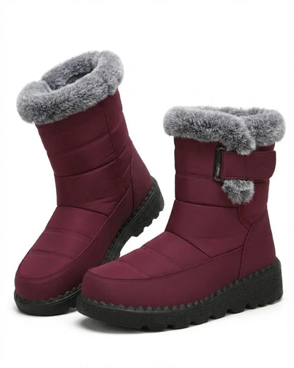 Henrietta | Women's Winter Snow Boots with Faux Fur Trim and Strap