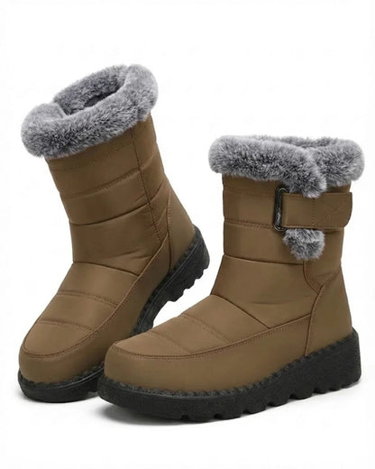 Henrietta | Women's Winter Snow Boots with Faux Fur Trim and Strap