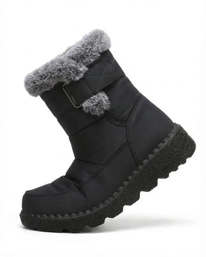 Henrietta | Women's Winter Snow Boots with Faux Fur Trim and Strap