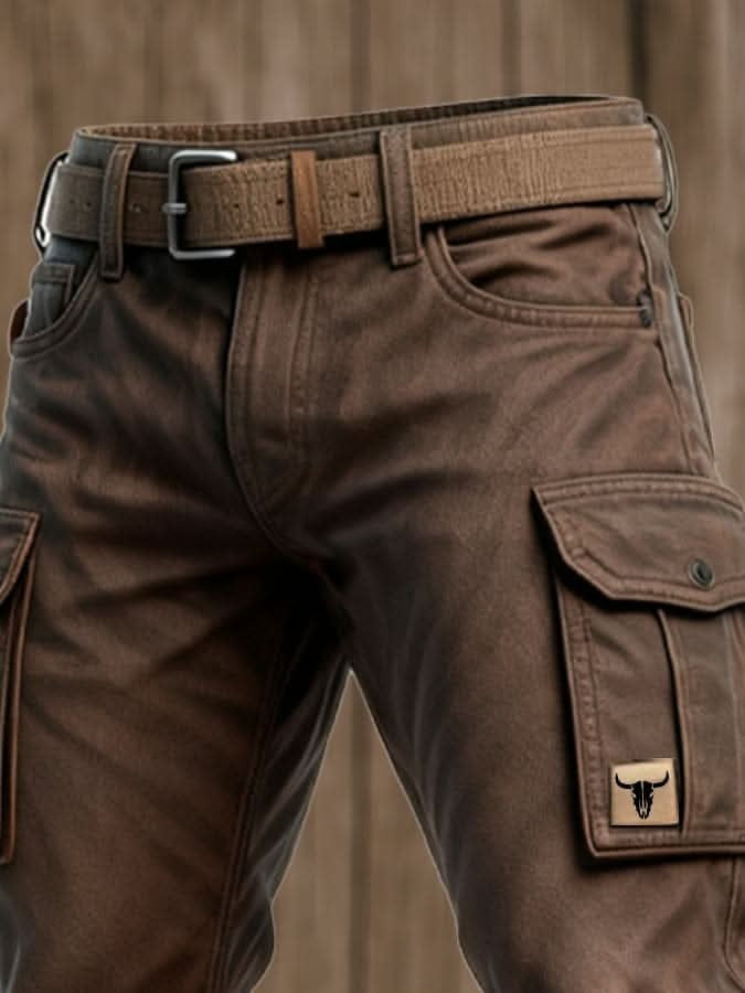 Henrique | Calças Cargo Homem Táticas Multibolsos Corte Reto