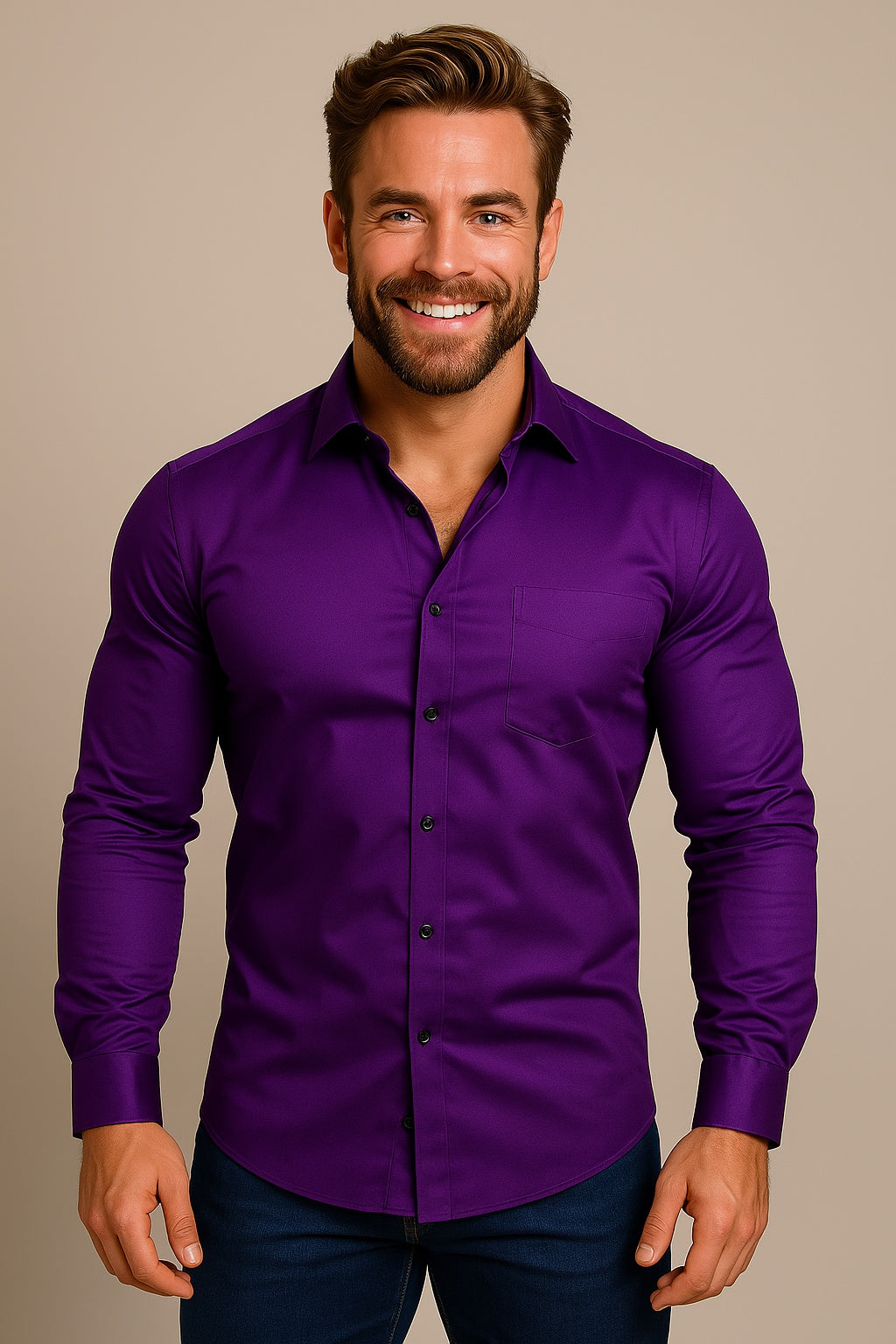 Henrique | Camisa de Manga Comprida Homem Ajuste Slim com Bolso