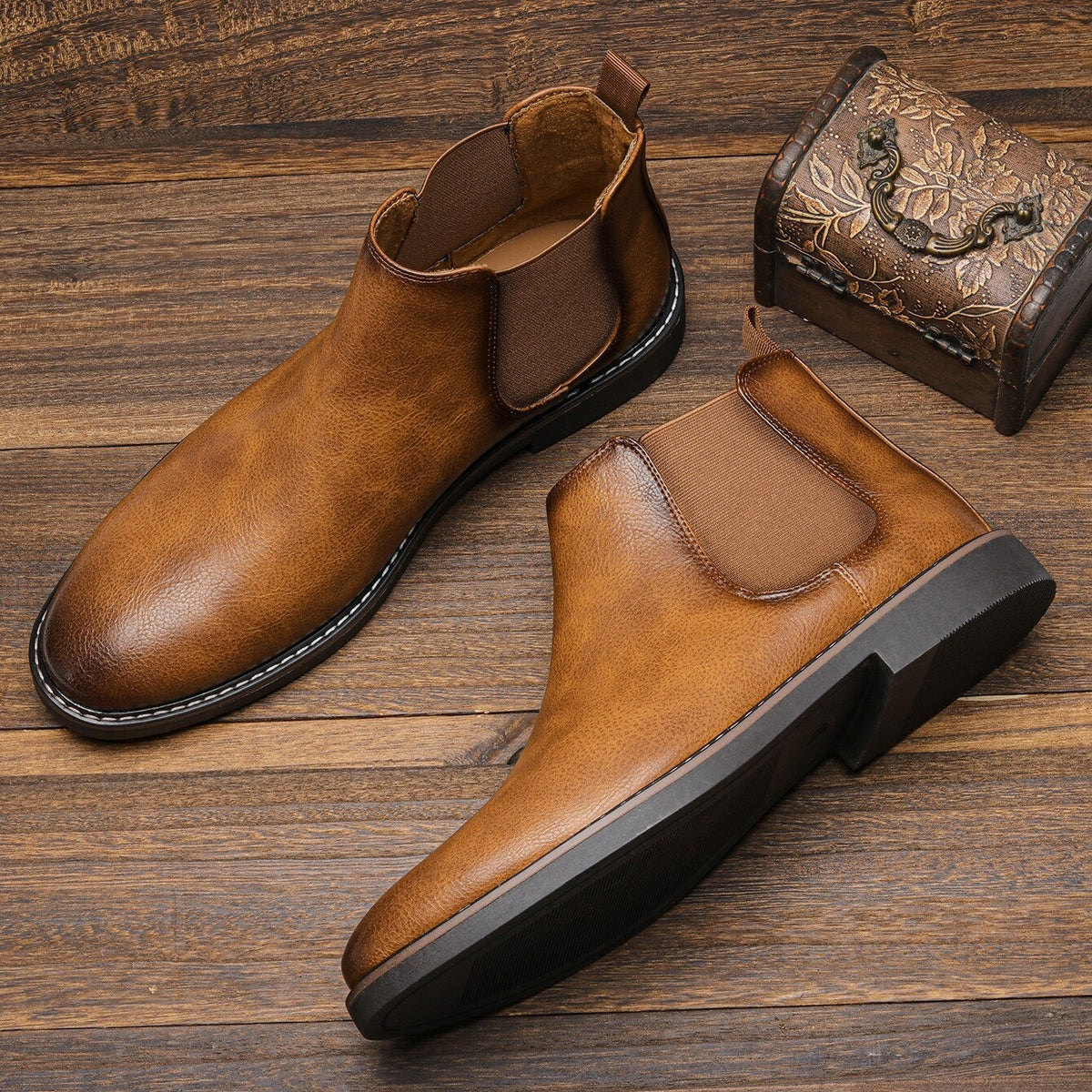 Otis | Men's Classic Leather Chelsea Boots Slip On Ankle