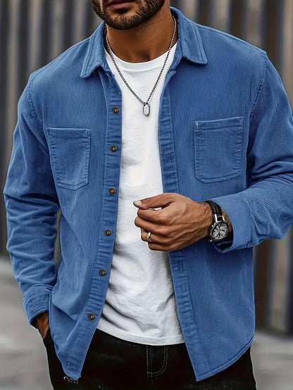 Hugo | Men's Corduroy Shirt Jacket with Chest Pockets