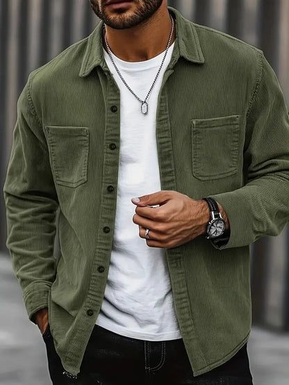 Hugo | Men's Corduroy Shirt Jacket with Chest Pockets