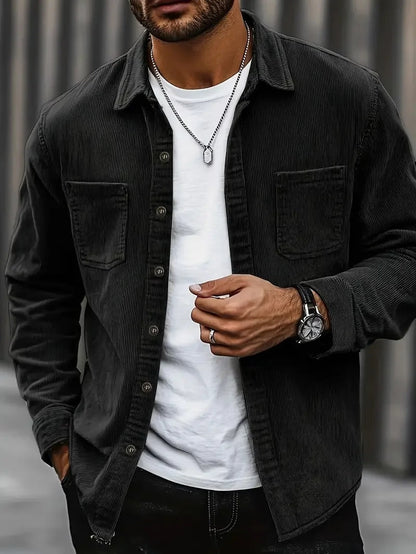 Hugo | Men's Corduroy Shirt Jacket with Chest Pockets