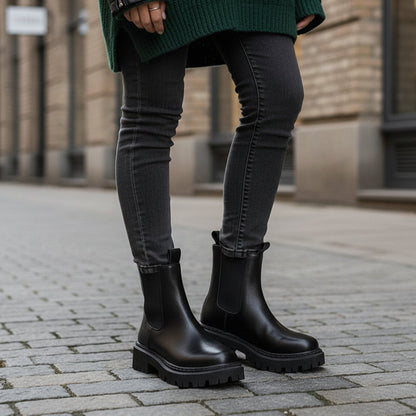 Noemi | Women's Chunky Lug Sole Chelsea Boots Elastic Side