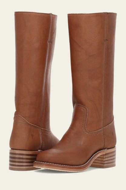 Inês | Cowboy Boots de Couro Mulher Cano Médio Salto Bloco