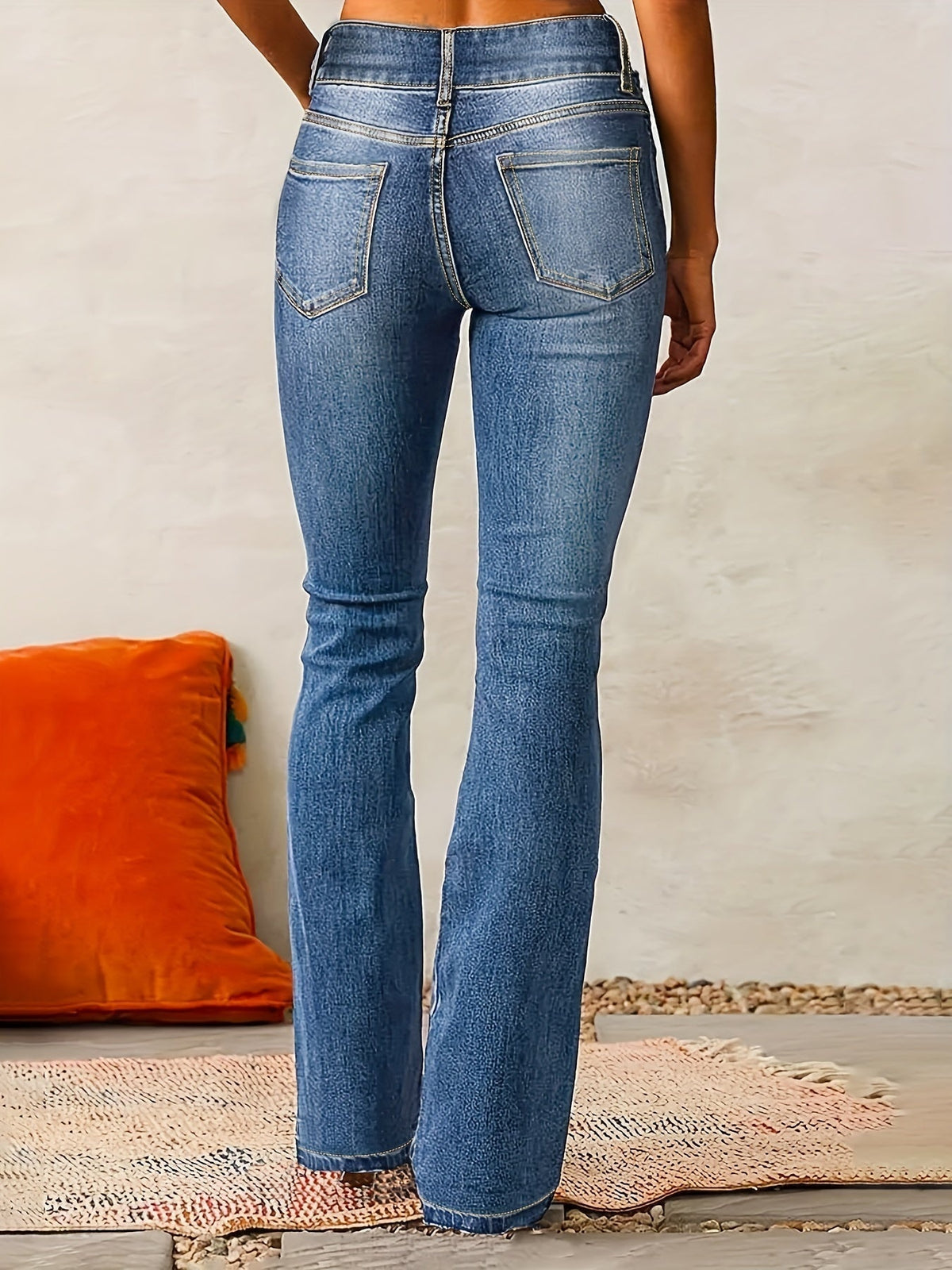 Inês | Jeans Bootcut Cintura Alta Mulher Calças de Ganga