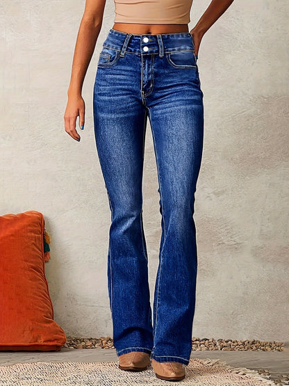 Inês | Jeans Bootcut Cintura Alta Mulher Calças de Ganga