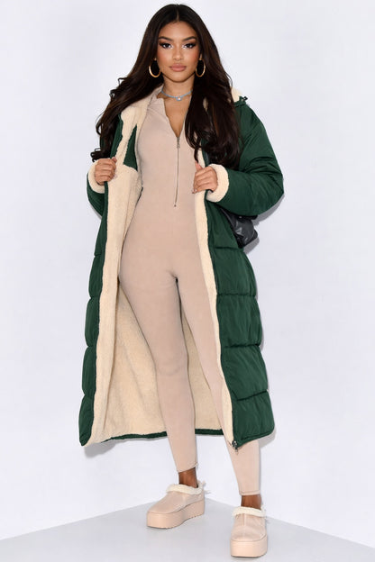 Inês | Parka Acolchoada Comprida Mulher com Capuz Forro Borreguinho