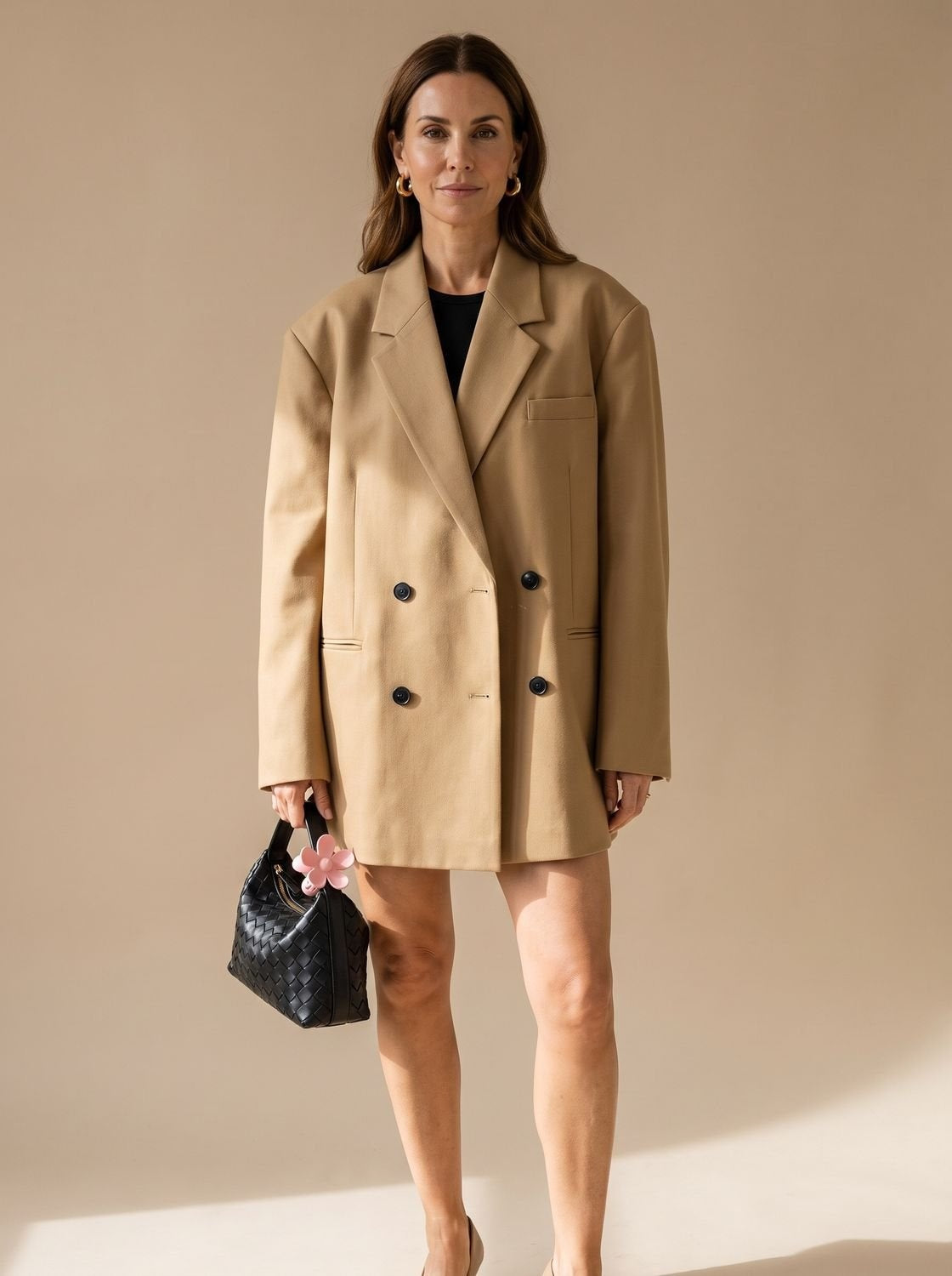 Renata | Women's Oversized Double Breasted Blazer Structured Shoulders