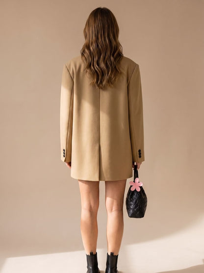 Renata | Women's Oversized Double Breasted Blazer Structured Shoulders