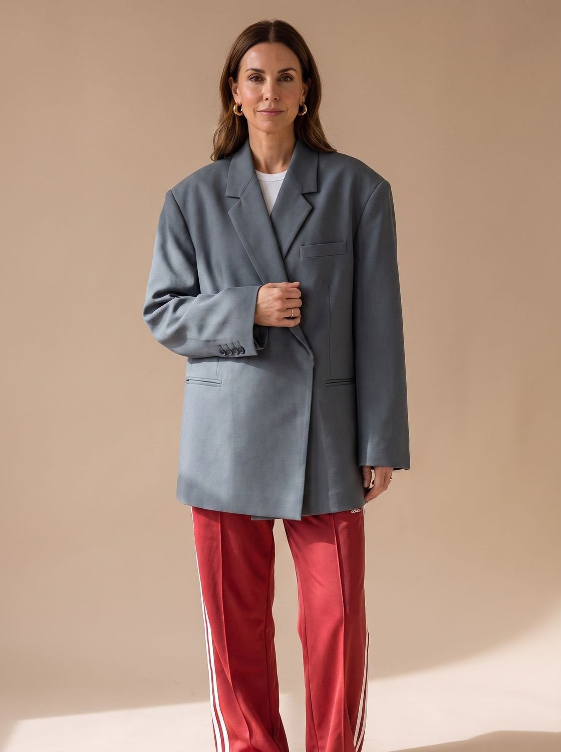 Renata | Women's Oversized Double Breasted Blazer Structured Shoulders