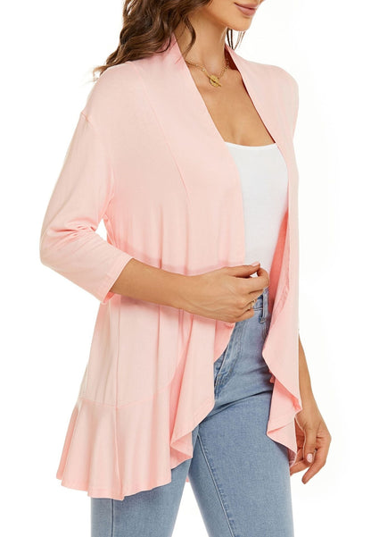 Isabel | Cardigan Frente Aberta Mulher Manga 3/4 Drapado
