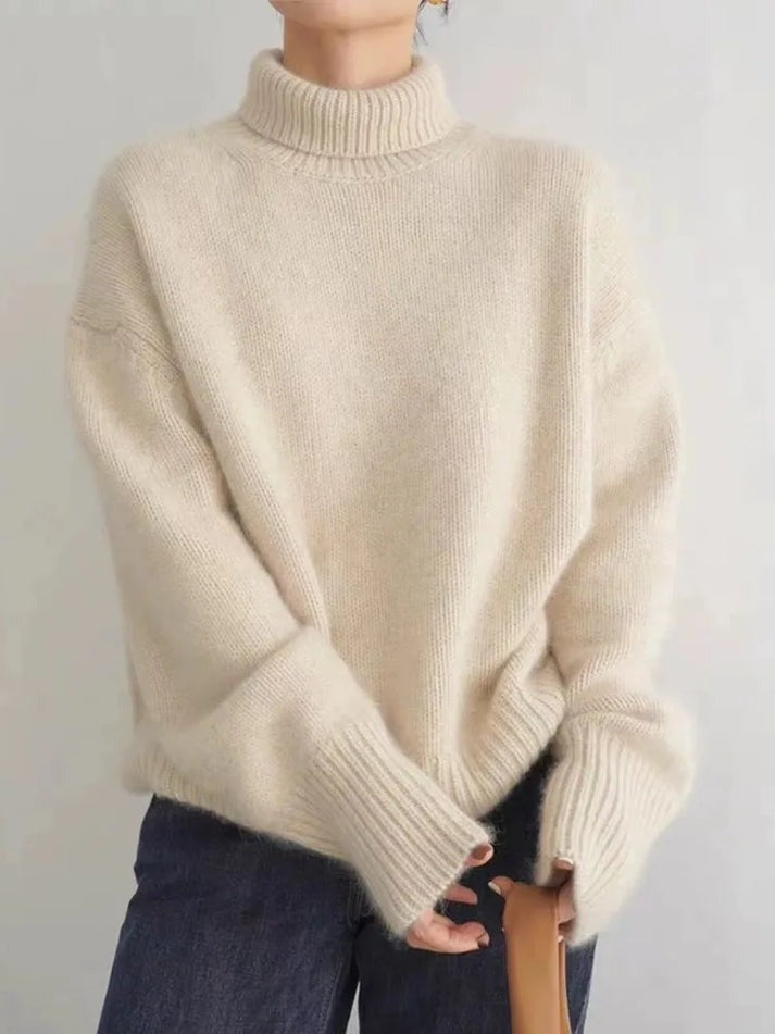 Joana | Camisola de Lã Mulher Gola Alta Oversize