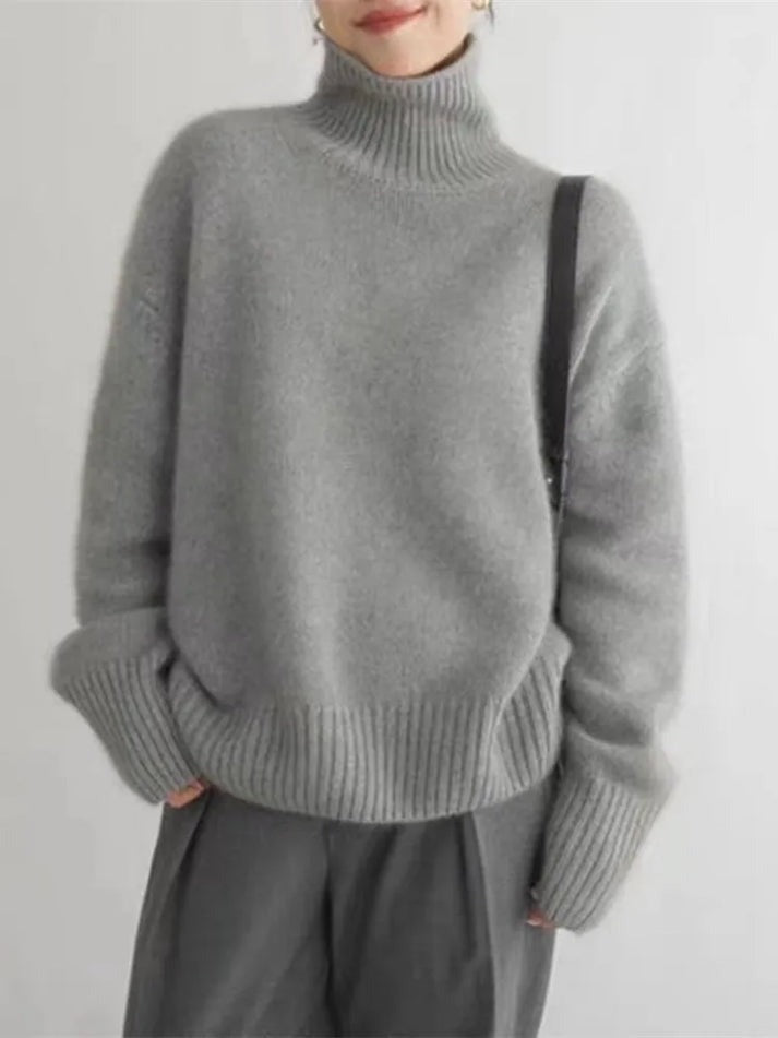Joana | Camisola de Lã Mulher Gola Alta Oversize