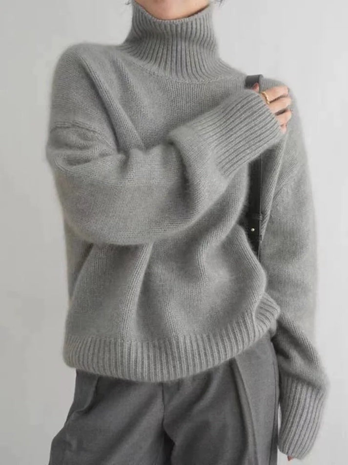 Joana | Camisola de Lã Mulher Gola Alta Oversize