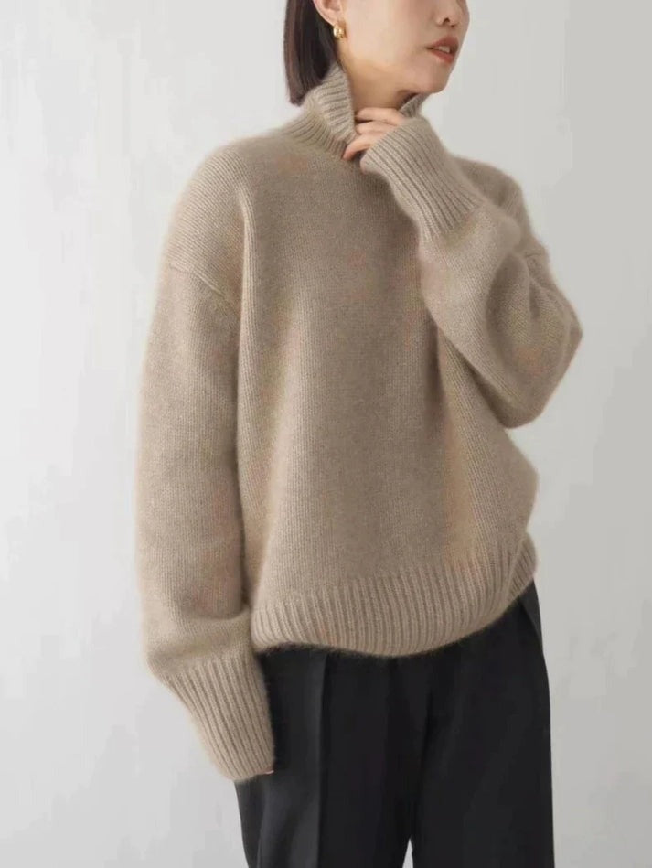 Joana | Camisola de Lã Mulher Gola Alta Oversize