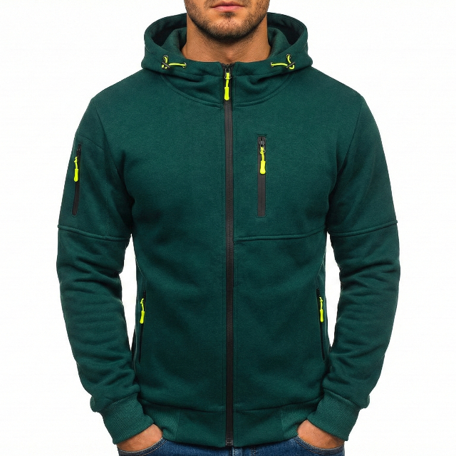 João | Hoodie Homem com Fecho Completo e Capuz Ajustável