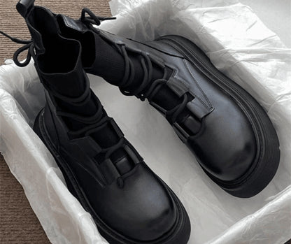 Lara | Botas Militares Mulher Plataforma com Atacadores