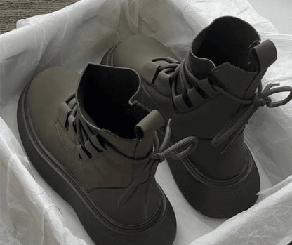 Lara | Botas Militares Mulher Plataforma com Atacadores