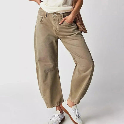 Lara | Calças de Ganga Mulher Corte Solto Cintura Alta