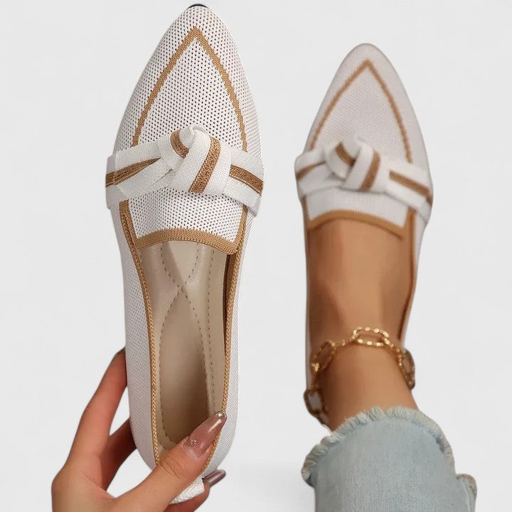 Lara | Sapatos Oxford Mulher Bico Pontiagudo Nó Decorativo