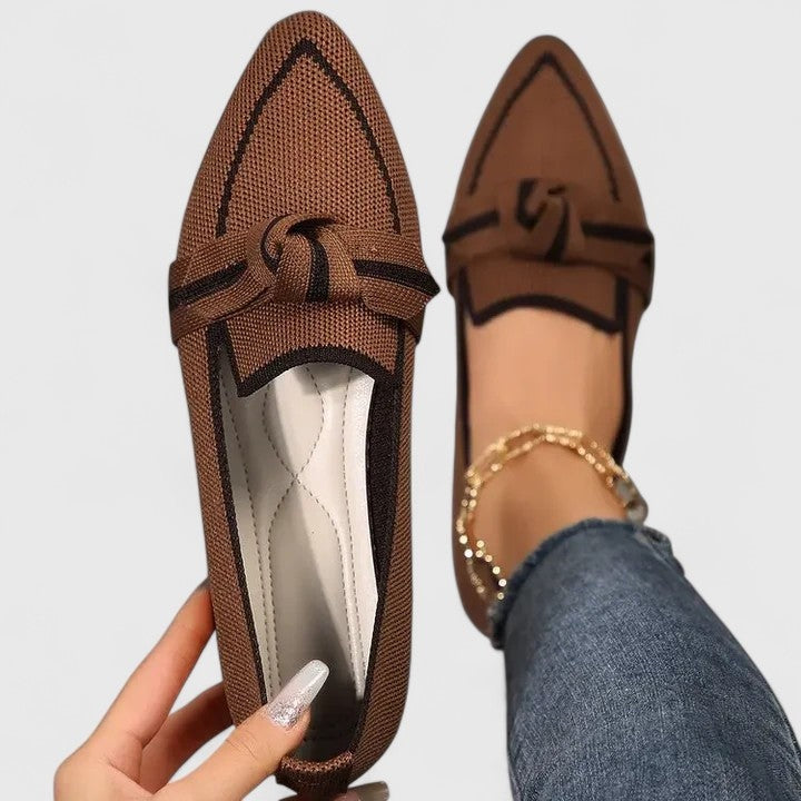 Lara | Sapatos Oxford Mulher Bico Pontiagudo Nó Decorativo