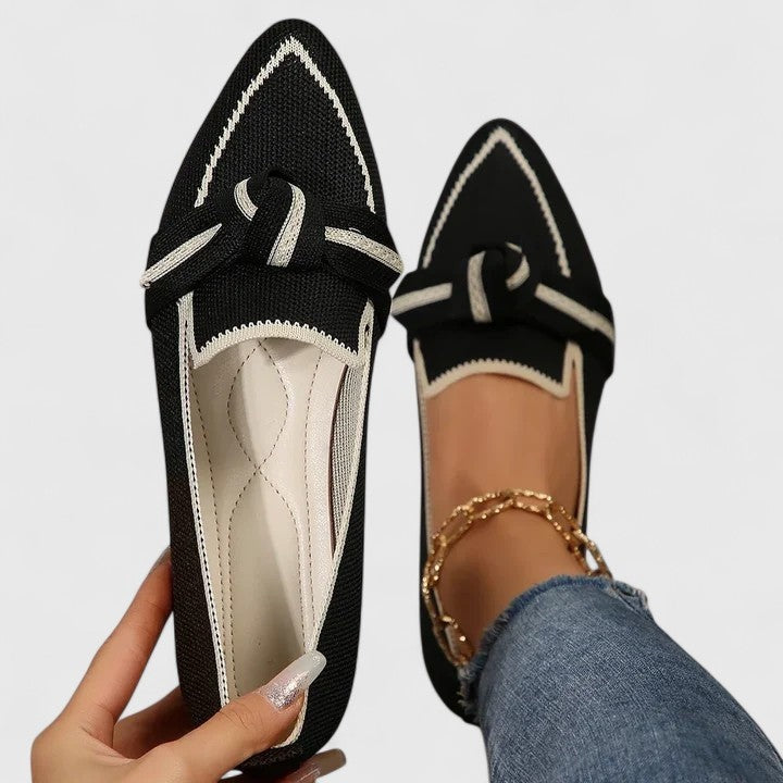 Lara | Sapatos Oxford Mulher Bico Pontiagudo Nó Decorativo