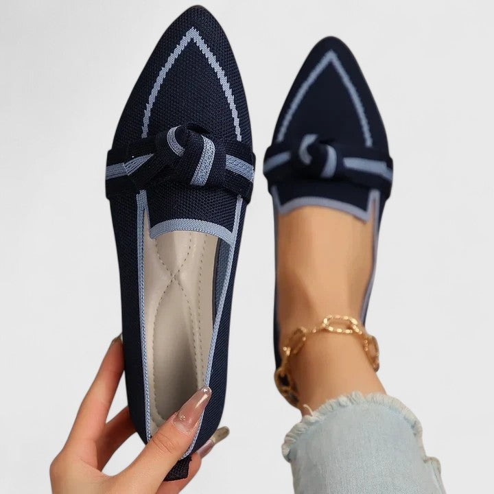 Lara | Sapatos Oxford Mulher Bico Pontiagudo Nó Decorativo