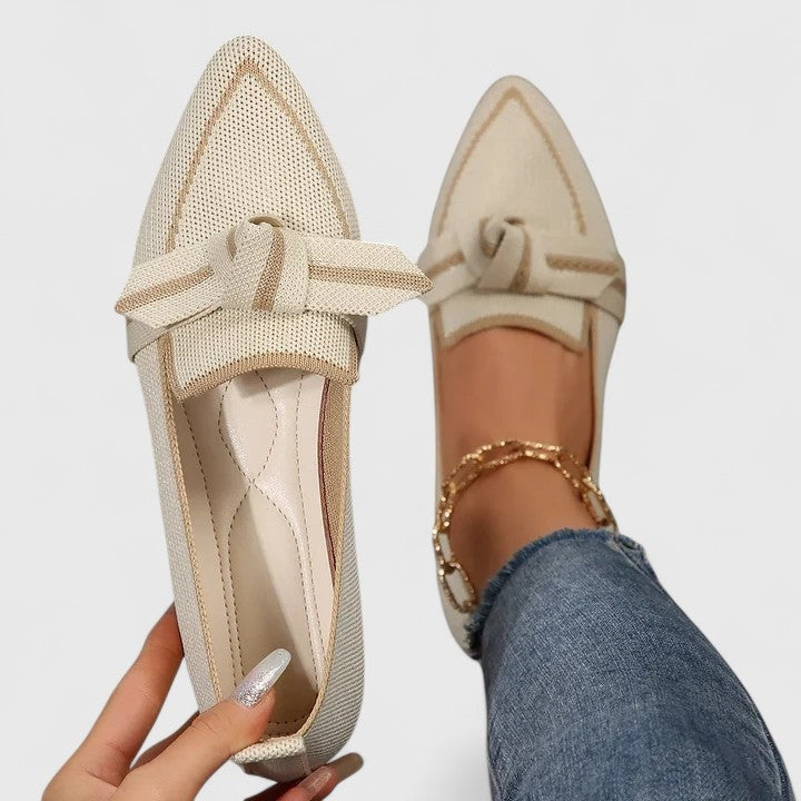 Lara | Sapatos Oxford Mulher Bico Pontiagudo Nó Decorativo