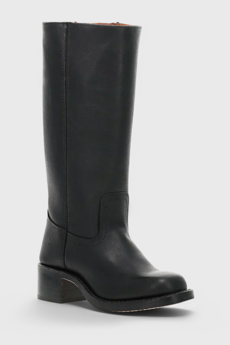 Leonor | Botas Cano Alto de Couro Mulher Salto Baixo