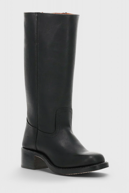 Leonor | Botas Cano Alto de Couro Mulher Salto Baixo
